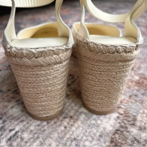 Vince Cecilia Leather Espadrille Wedge in Marble Cream size 9.5 - Picture 8 of 14